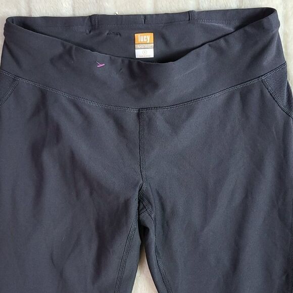 Lucy Tech Running Capri Crop Yoga Pants Gray Legging SM - Picture 2 of 7